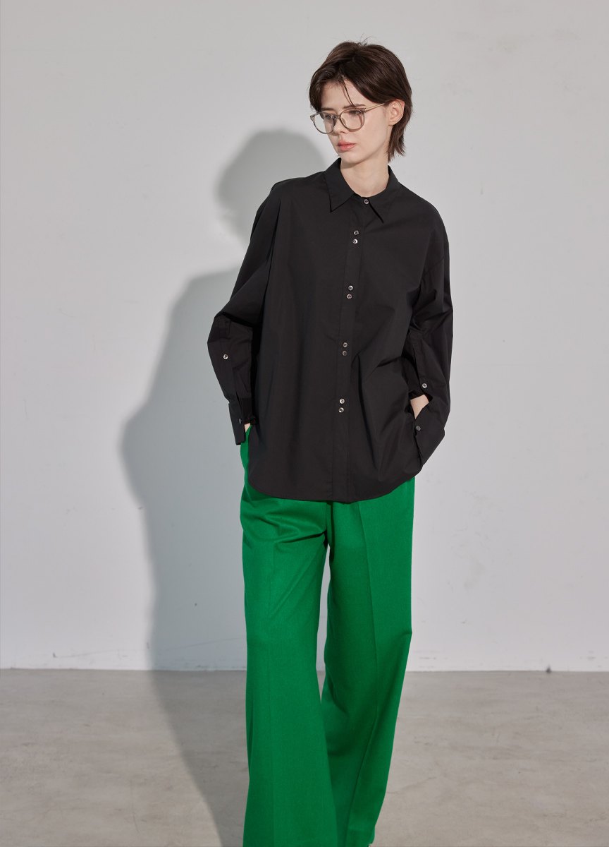 棉質雙釦設計襯衫